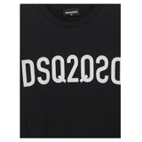 Dsquared2 T-Shirt Girocollo Tinta Unita con Stampa per Neonato DQ1639 NERO DSQUARED2 