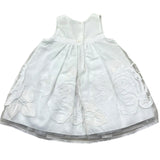 Monnalisa Abito Giromanica Tinta Unita con Ricami per Neonata 735957 BIANCO MONNALISA 