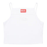 Diesel Canotta Bretelline Tinta Unita con Stampa Brillantinata per Bambina J02201 BIANCO DIESEL 