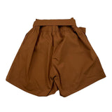 Fun & Fun Short Tinta Unita con Elastico In Vita Marrone per Bambina