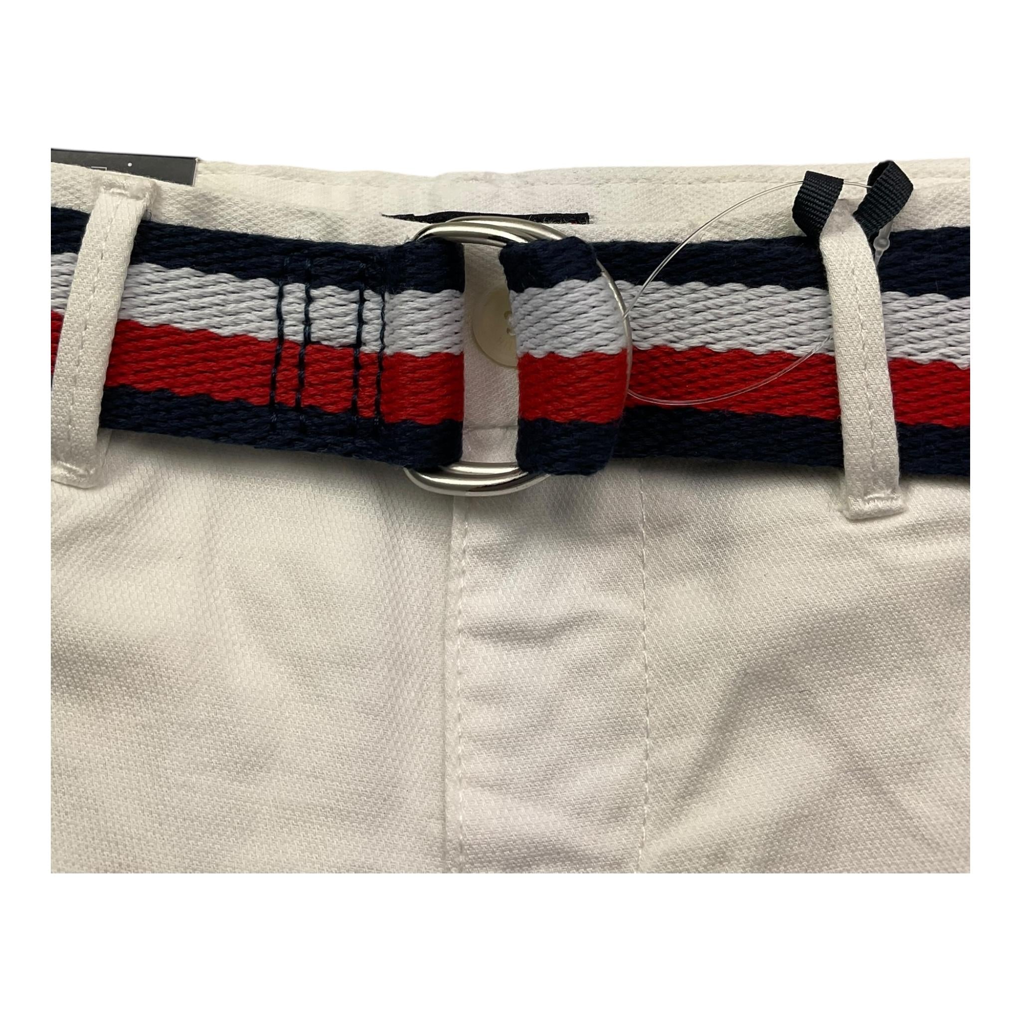 Tommy Hilfiger Bermuda Tinta Unita con Cintura per Bambino KB0KB08845 BIANCO TOMMY HILFIGER 