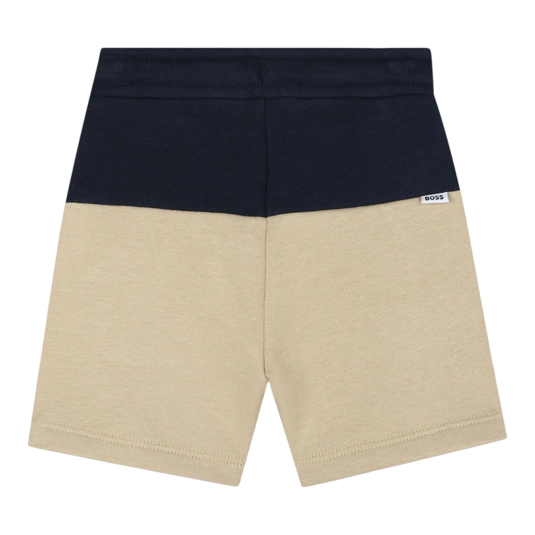 Boss Bermuda Bicolore con Stampa per Neonato J52085 BLU/BEIGE BOSS 