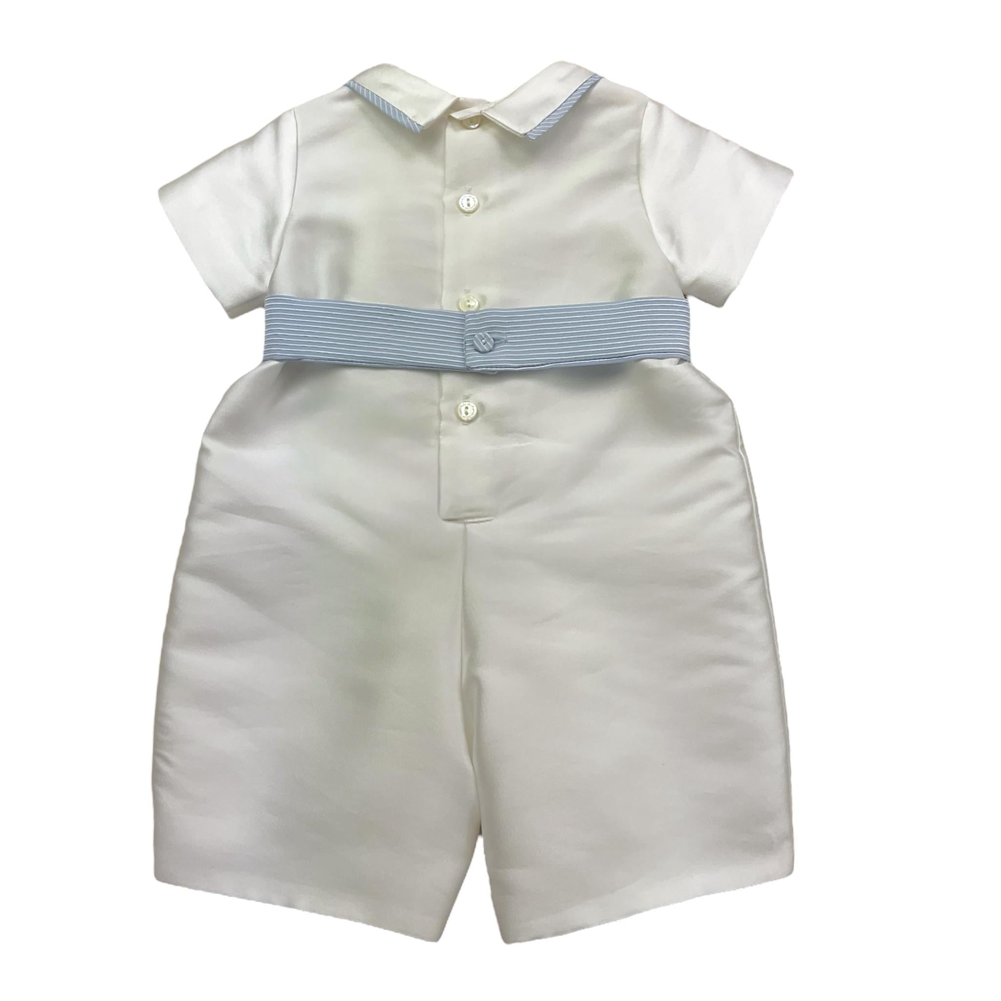 La Stupenderia Pagliaccetto Tinta Unita con Fantasia A Righe per Neonato CBPG53 BIANCO LA STUPENDERIA 