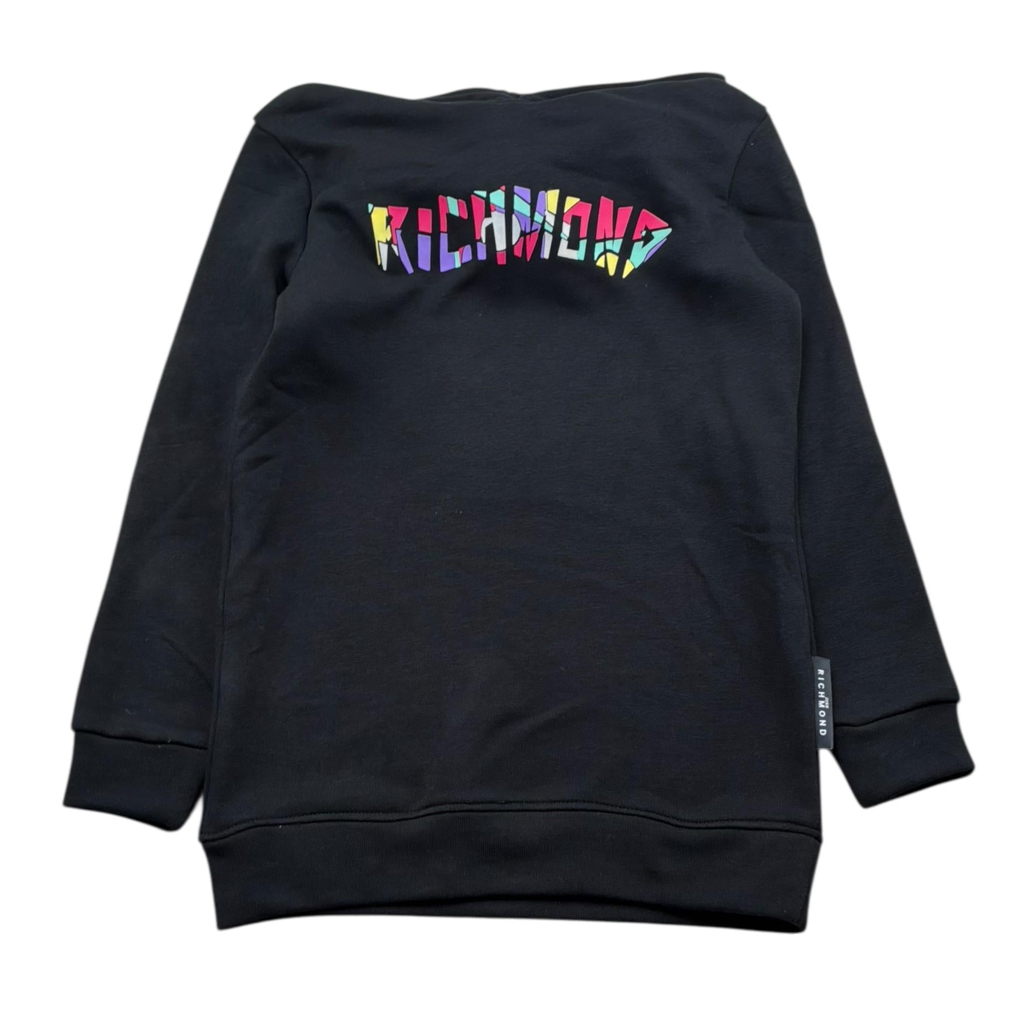 John Richmond Felpa Tinta Unita con Cappuccio E Stampa per Bambino RGP26149FE NERO JOHN RICHMOND 