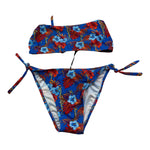 Matinée Costume 2 Pezzi Slip-Fascia Tinta Unita con Fantasia per Bambina CC1018 BLU MATINÉE 