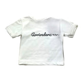 Bamboom+Babies T-Shirt Tinta Unita Girocollo Con Stampa Bianco Per Neonato