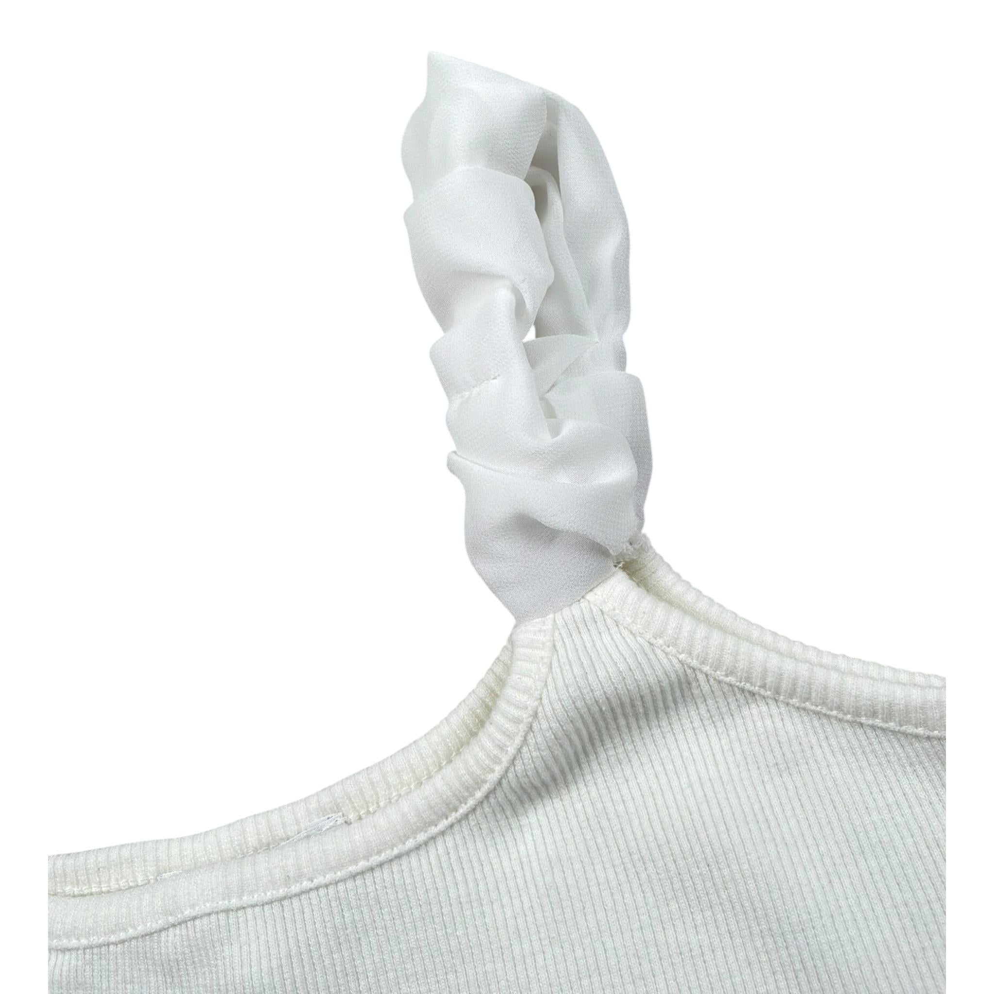 Lu Lu By Miss Grant Top Tinta Unita A Bretelle per Bambina LL3501 BIANCO LU LU BY MISS GRANT 