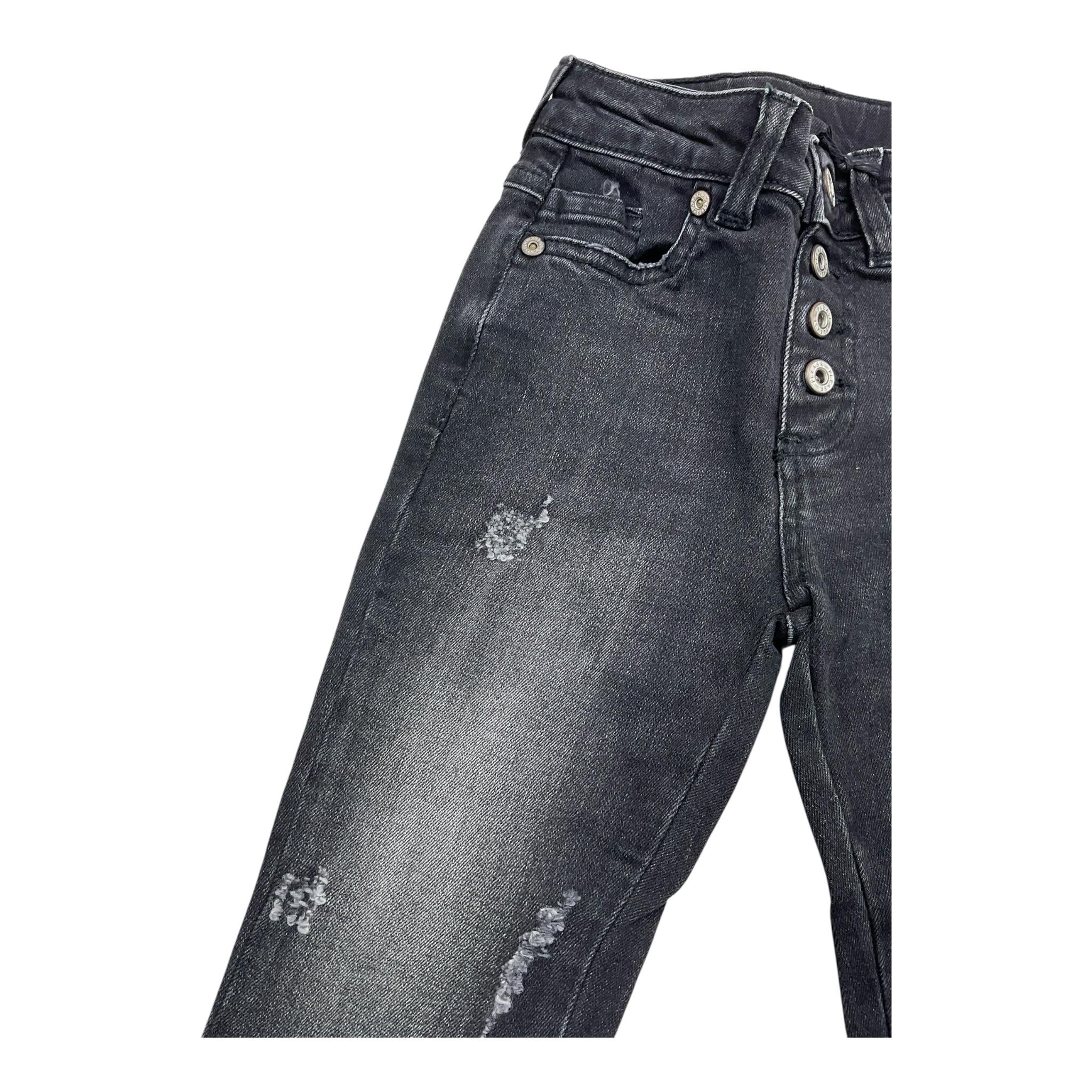 PLEASE jeans tinta unita con strappi Nero per Bambina PH47G66G25 NERO PLEASE 