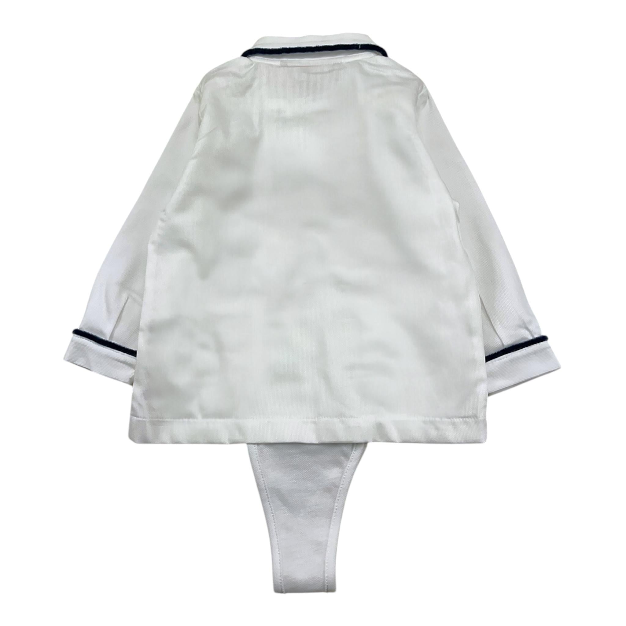 LA STUPENDERIA camicia modello body tinta unita con profili in contrasto Bianco per Neonato CCCT23 BIANCO LA STUPENDERIA 
