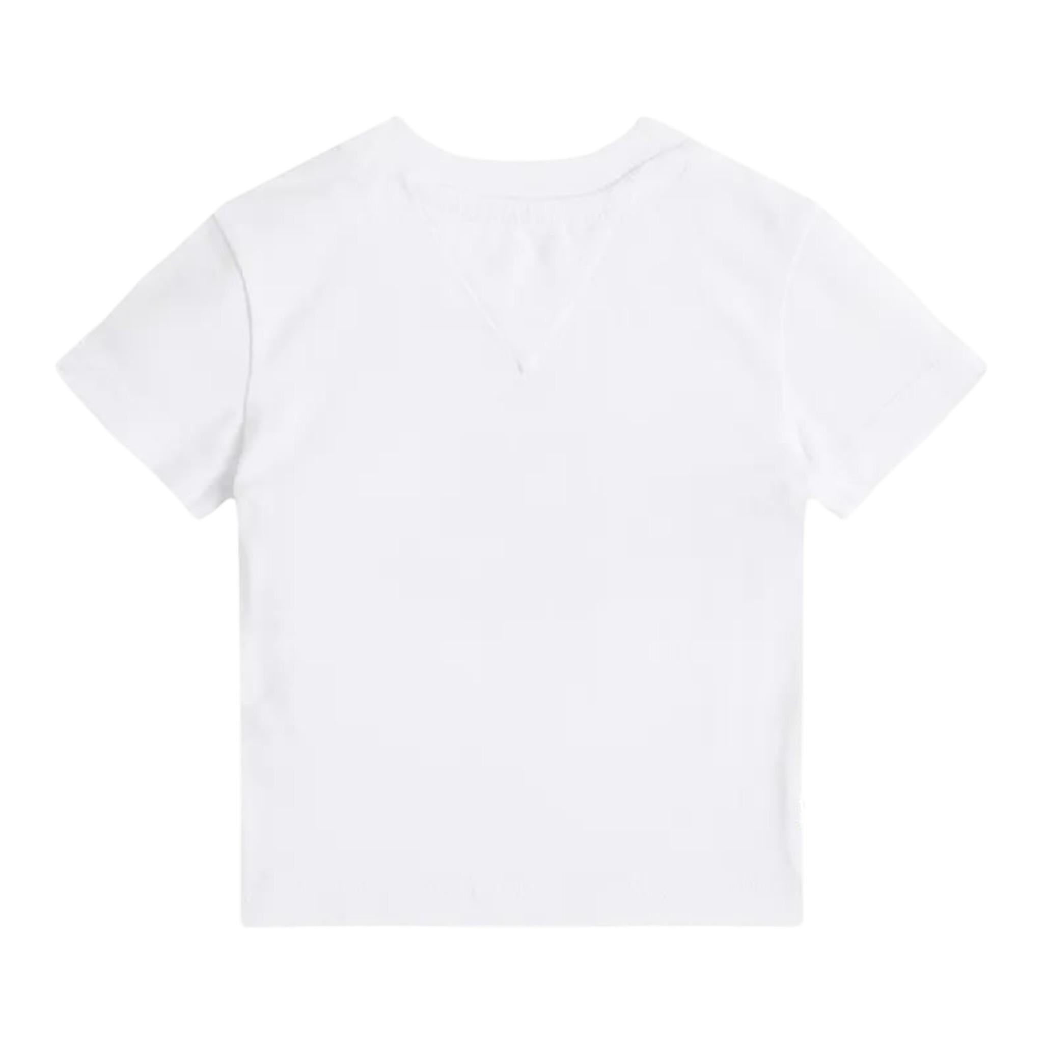 Tommy Hilfiger T-Shirt Girocollo Tinta Unita con Logo per Neonato KN0KN02024X BIANCO TOMMY HILFIGER 