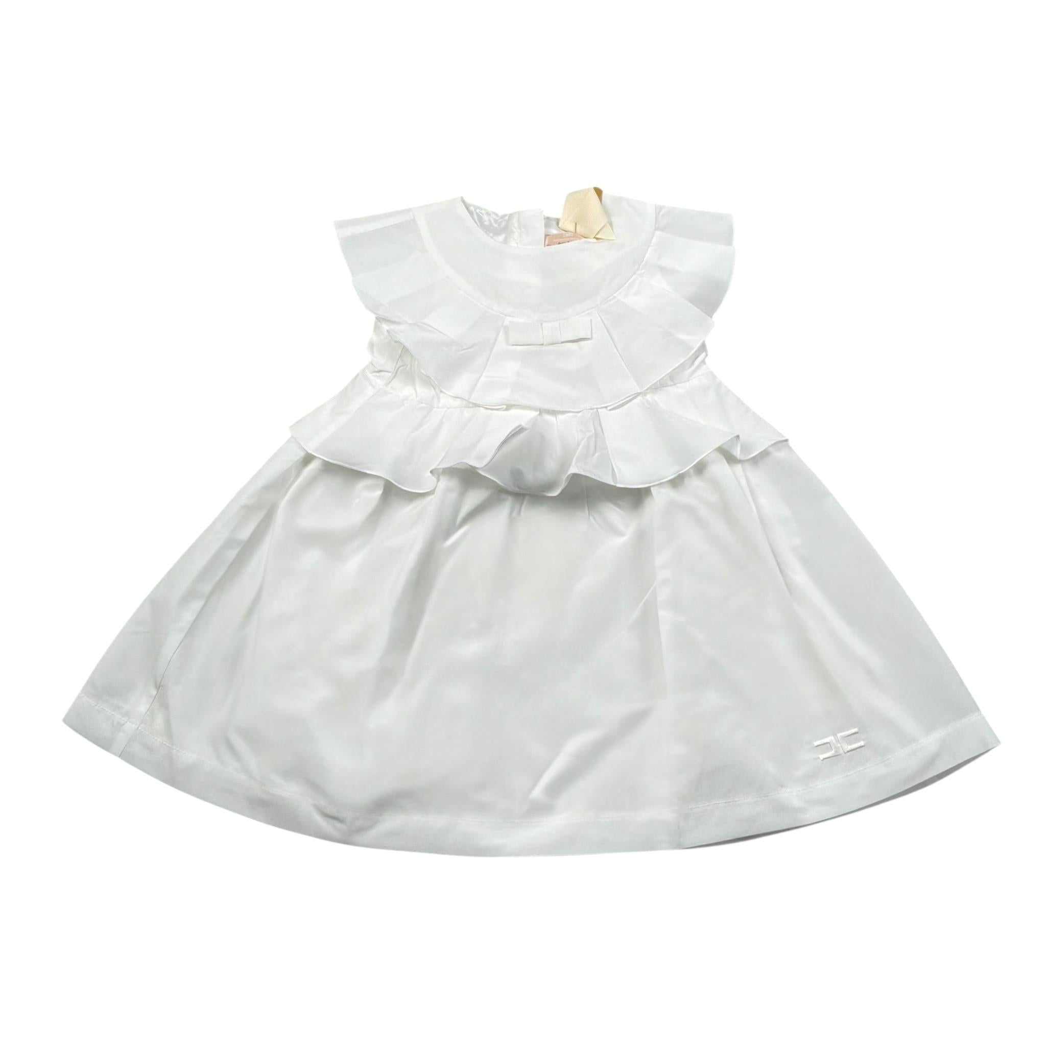 Elisabetta Franchi Abito Tinta Unita con Rouches per Neonata EGAB198X BIANCO ELISABETTA FRANCHI 