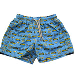 Saint Barth Costume Tinta Unita con Stampe Macchine per Bambino ROAD AZZURRO SAINT BARTH 