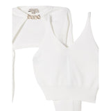 Twinset Set Top-Maglia Tinta Unita per Bambina 251GJ3QW6 PANNA TWINSET 