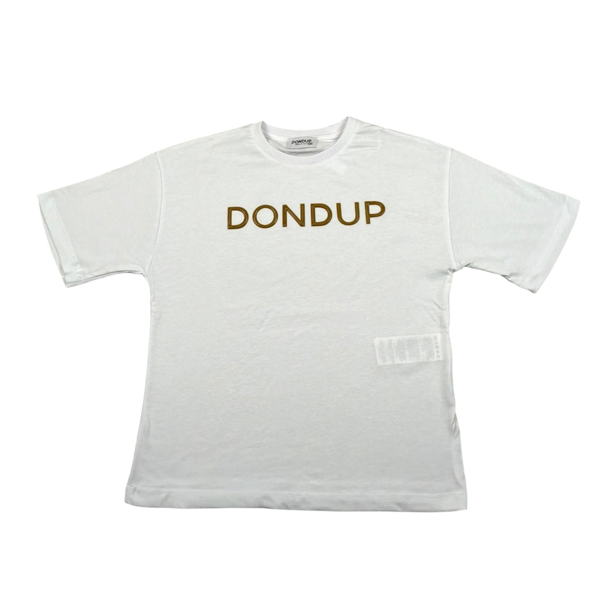 Dondup T-Shirt Tinta Unita con Stampa per Bambino DMTS034XX BIANCO DONDUP 