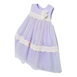 Abel & Lula Abito Cerimonia Tinta Unita con Tulle Giromanica per Neonata 5016 LILLA ABEL & LULA 