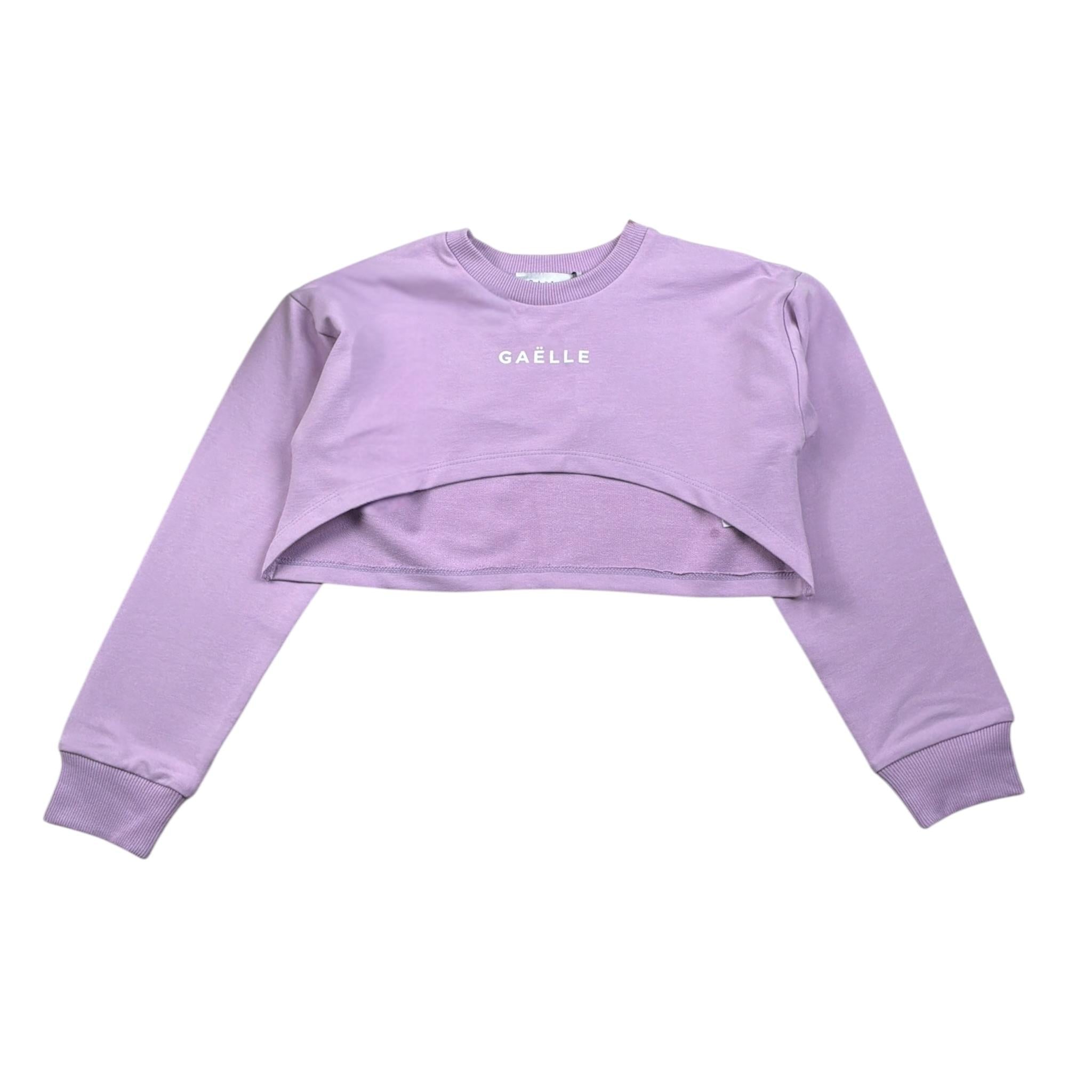 Gaelle Felpa Modello Crop tinta unita con Stampa Lilla per Bambina 2745FY00459 LILLA GAELLE 