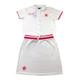 completo t-shirt tinta unita con stampa-gonna