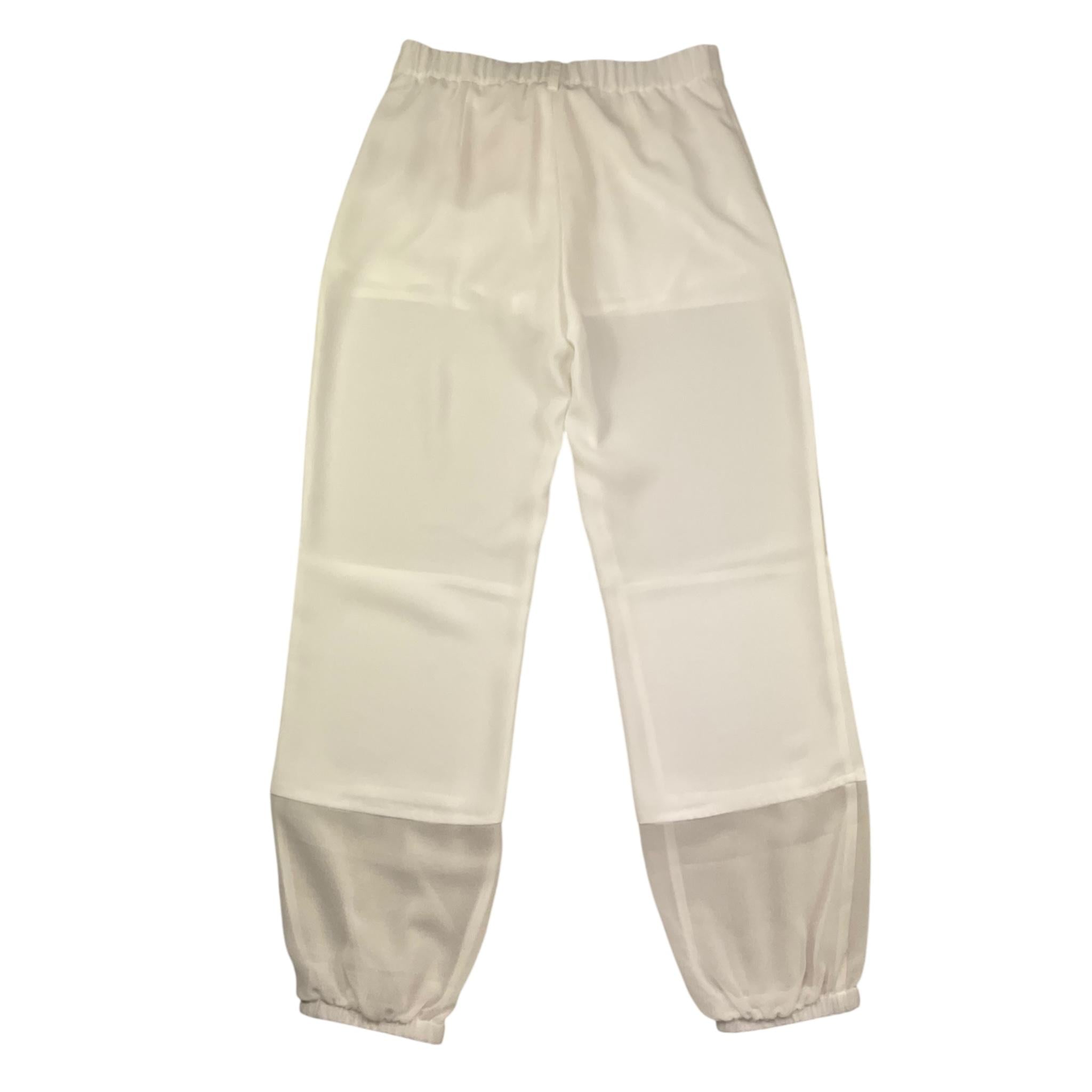 Liu Jo Pantalone Tinta Unita con Elastico In Vita E Trasparenze per Bambina GA5212 BIANCO LIU JO 