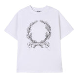 Moschino T-Shirt Tinta Unita con Stampa per Bambina HSM050 BIANCO MOSCHINO 