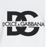 DOLCE & GABBANA felpa tinta unita con logo Bianco per Bambina L5JWAC BIANCO DOLCE & GABBANA 