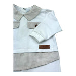 I Delfi Tutina Manica Lunga Tinta Unitacon Profili In Contrasto per Neonato 25P5230 BIANCO I DELFI 