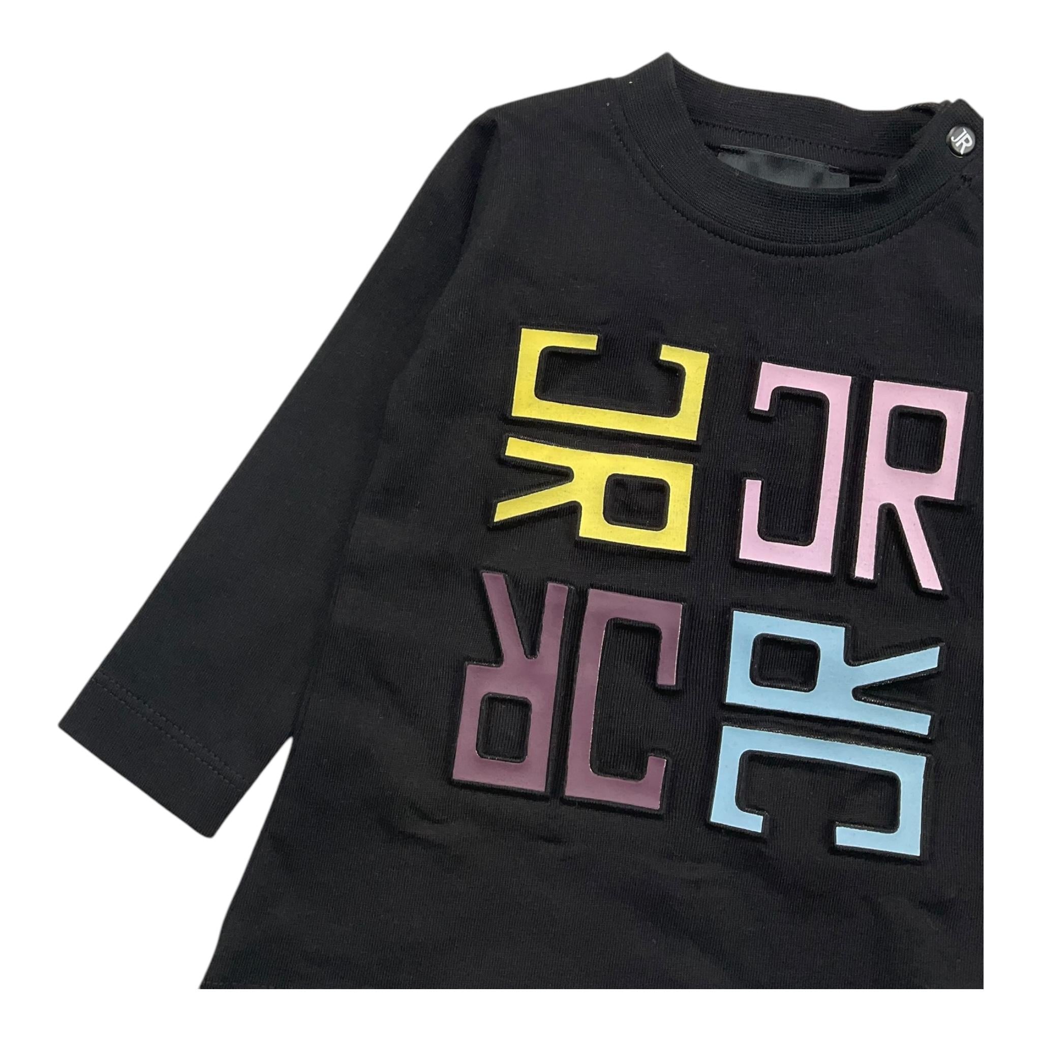 JOHN RICHMOND shirt girocollo tinta unita con stampa in contrasto Nero per Neonata RIA25089TS NERO JOHN RICHMOND 