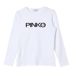 PINKO shirt girocollo tinta unita con stampa Bianco per Bambina F4PIBGTH204 BIANCO PINKO 