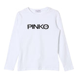 PINKO shirt girocollo tinta unita con stampa Bianco per Bambina F4PIBGTH204 BIANCO PINKO 