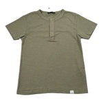 Please T-Shirt Tinta Unita con Bottoni per Bambino ME07030B72 VERDE PLEASE 