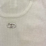 Liu Jo Canotta Tinta Unita con Logo per Bambina GA5041 BIANCO LIU JO 