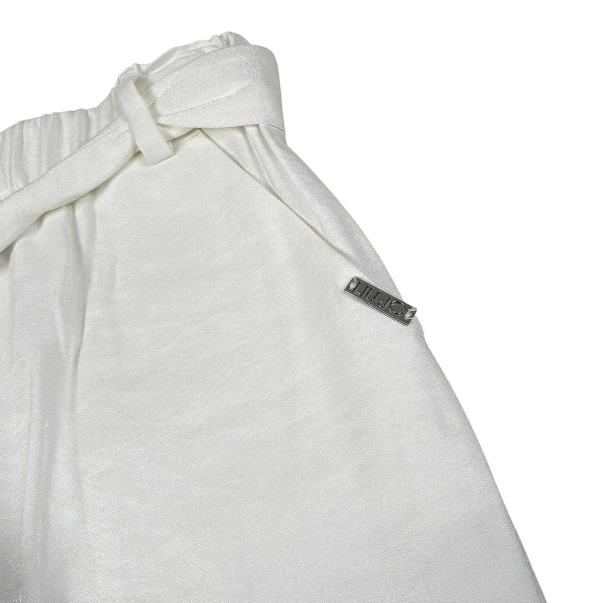 Liu Jo Pantalone Tinta Unita con Elastico In Vita per Bambina GA4236 BIANCO LIU JO 