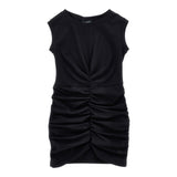 Monnalisa Abito Tinta Unita Giromanica per Bambina 41E910 NERO MONNALISA 