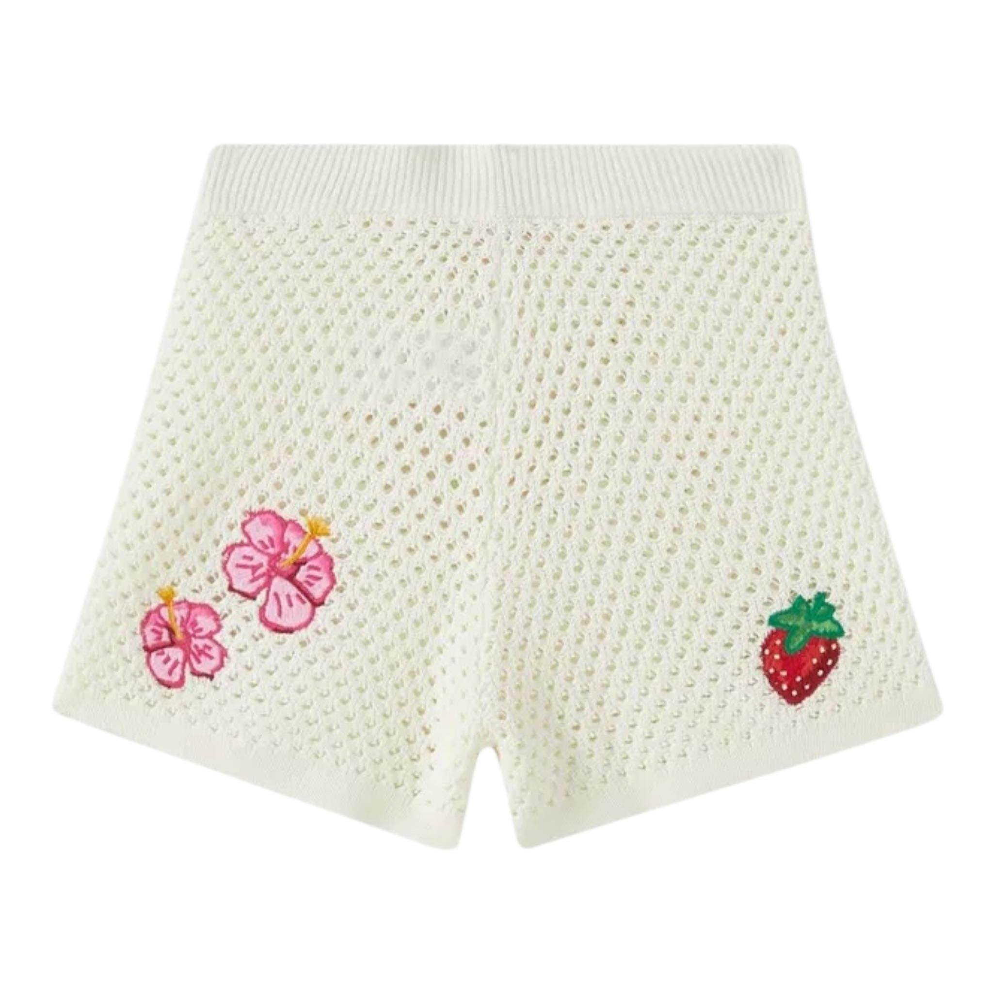 Saint Barth Short Tinta Unita Trafrato per Bambino YVT0002 PANNA SAINT BARTH 