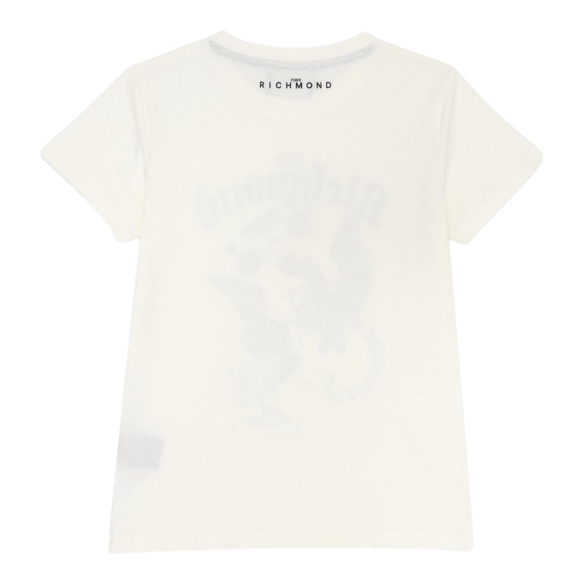 John Richmond T-Shirt Girocollo Tinta Unita con Stampa per Neonato RBP25058TSX PANNA JOHN RICHMOND 