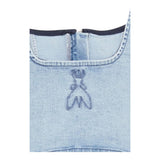 Patrizia Pepe Top In Denim Tinta Unita con Zip per Bambina 7C0255 AZZURRO PATRIZIA PEPE 