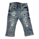 Daniele Alessandrini Jeans Tinta Unita Cn Strappi Blu per Neonato