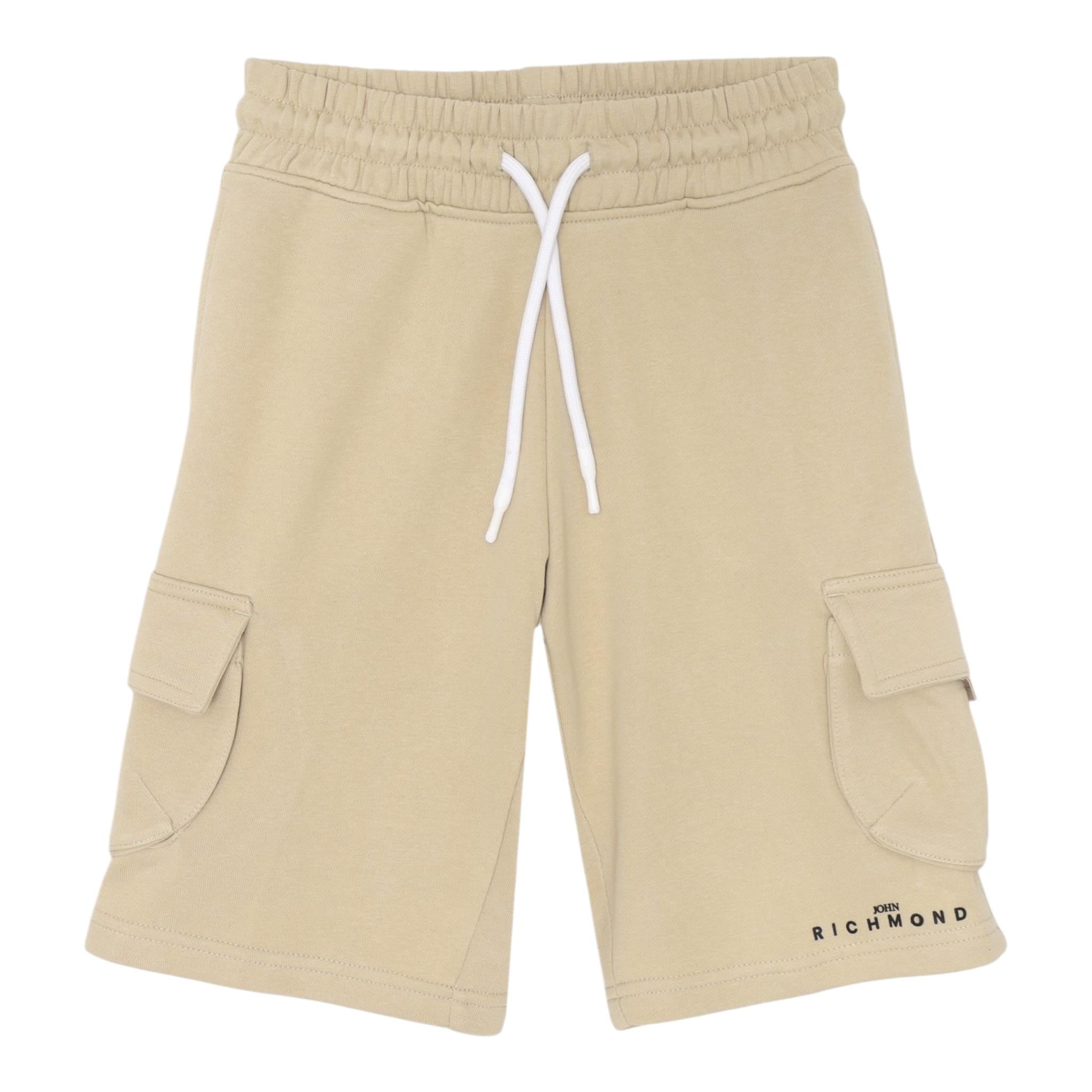 John Richmond Bermuda In Felpa Tinta Unita con Logo per Bambino RBP25136BE BEIGE JOHN RICHMOND 