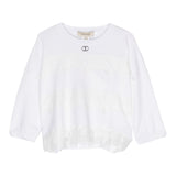 Twinset Maglioncino Tinta Unita Con Ricami Bianco Per Bambina