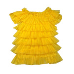 Y-Clu Abito Tinta Unita con Balze per Bambina Y19170 GIALLO Y-CLU 