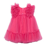 Abel & Lula Abito Tinta Unita con Rouches per Bambina 50299 ROSA FLUO ABEL & LULA 