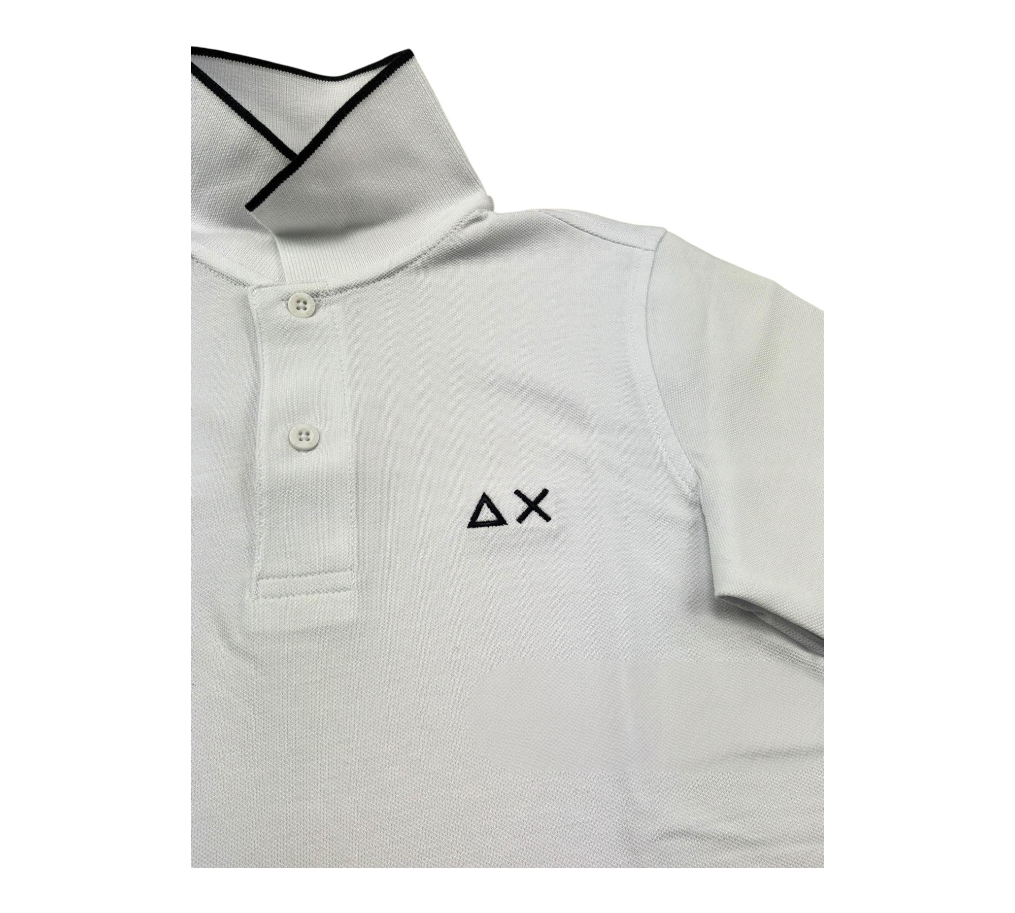Sun68 Polo Mezza Manica Tinta Unita con Logo per Bambino A34313 BIANCO SUN68 