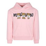 MOSCHINO felpa tinta unita con cappuccio e stampa Rosa per Bambina HMF07K ROSA MOSCHINO 