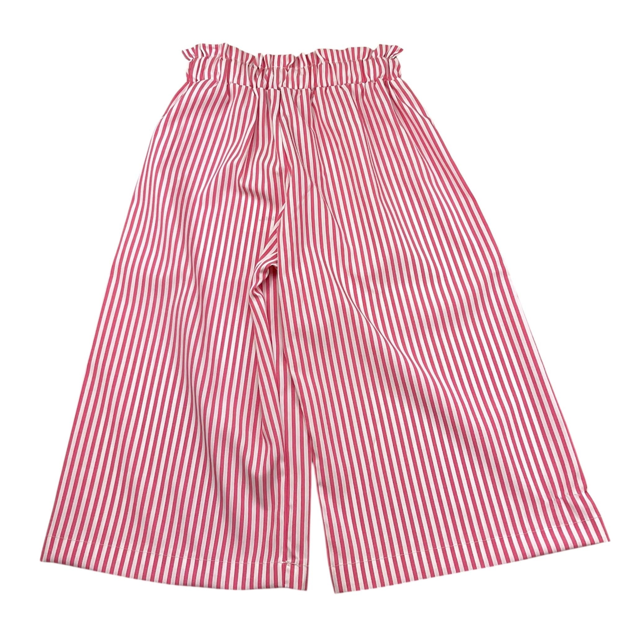 Janice Pantalone Tinta Unita Modello A Palazzo con Fantasia A Righe per Bambina JN461B BIANCO JANICE 