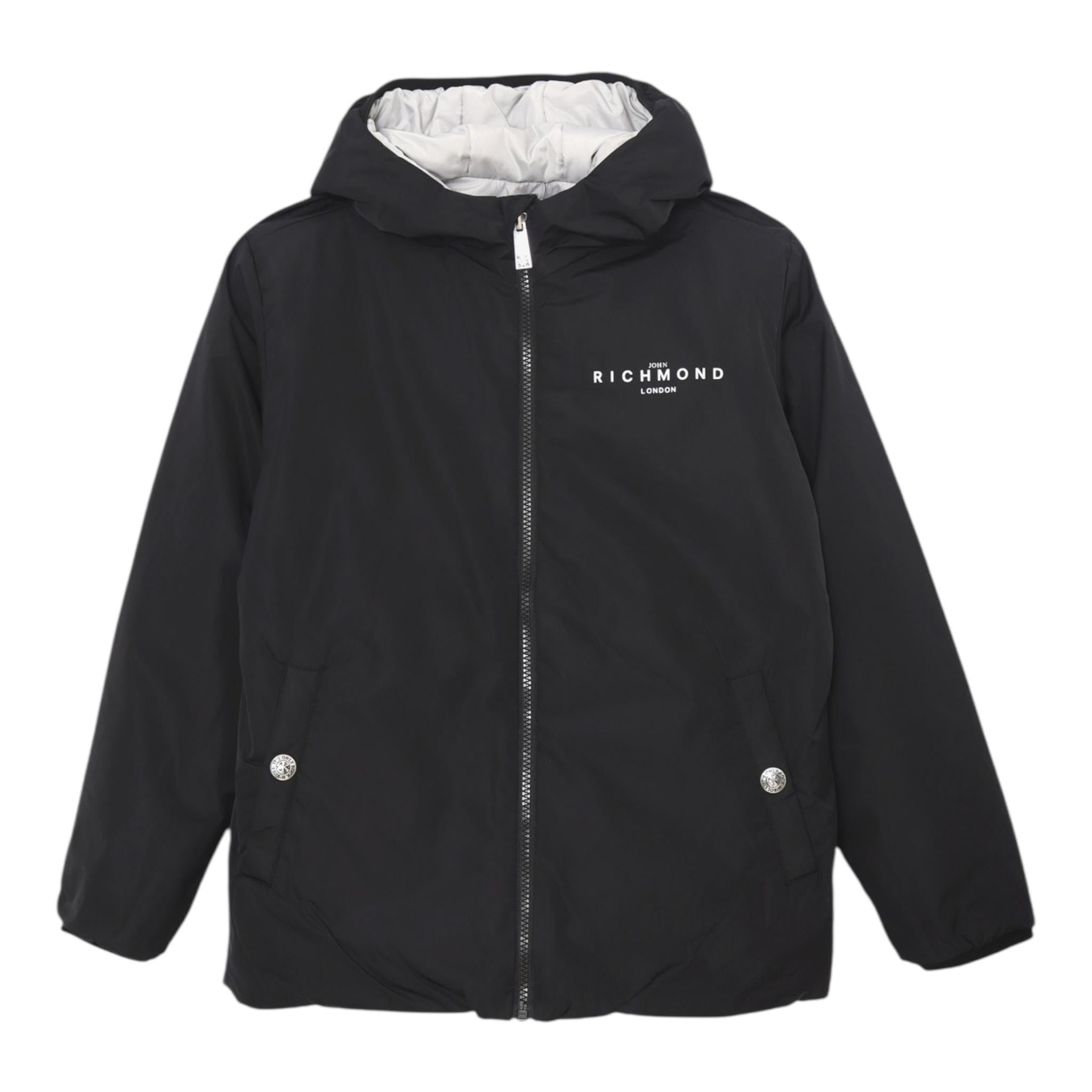 JOHN RICHMOND giubbino reversibile bicolore cn cappuccio Nero/grigio per Bambino RBA24176PI NERO/GRIGIO JOHN RICHMOND 