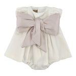 LA STUPENDERIA set abito tinta unita con coulotte Bianco per Neonata CBAB08 BIANCO LA STUPENDERIA 