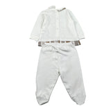 Babyvip Completo 2 Pezzi Shirt-Ghettina Tinta Unita per Neonato T3819 BIANCO BABYVIP 