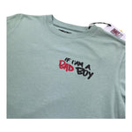 Saint Barth T-Shirt Girocollo Tinta Unita con Stampa per Bambino 00747L VERDE SAINT BARTH 