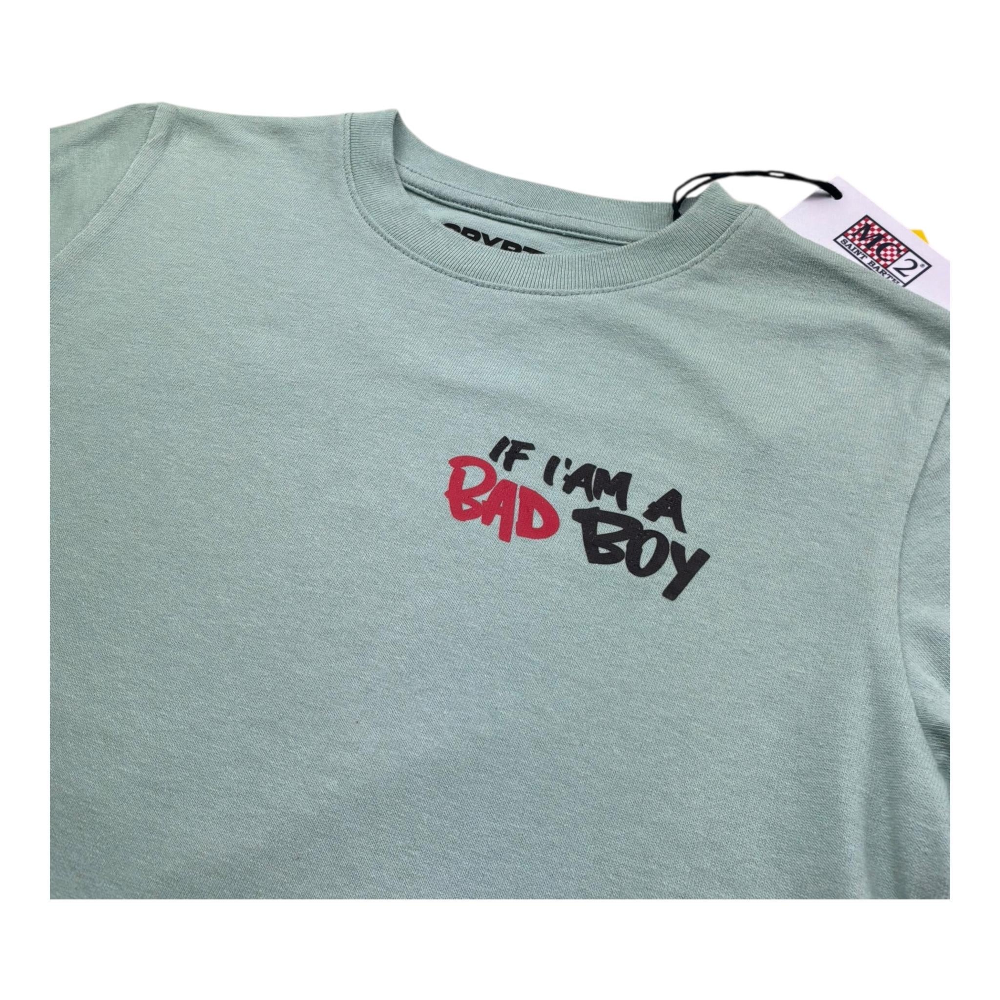 Saint Barth T-Shirt Girocollo Tinta Unita con Stampa per Bambino 00747L VERDE SAINT BARTH 