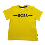 Boss T-Shirt Girocollo Tinta Unita con Stampa per Neonato J05831 GIALLO BOSS 