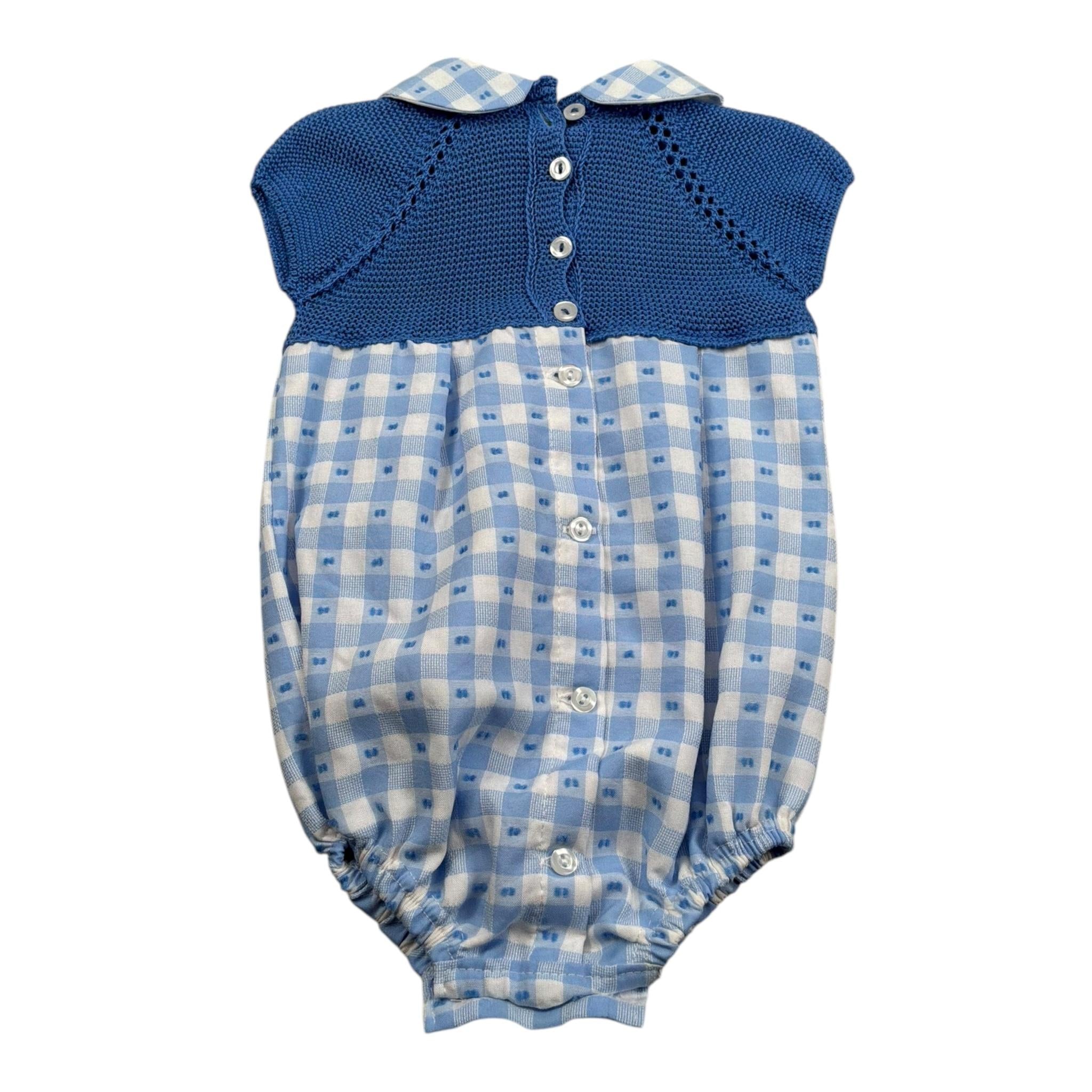 Juliana Pagliaccetto Mezza Manica Fantasia Quadri per Neonato 25171 BLU JULIANA 